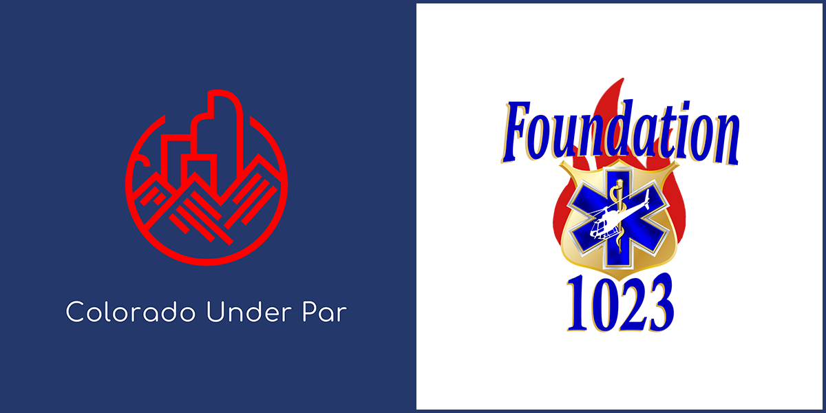 Logos of Colorado Under Par and Foundation 1023 side by side on blue and white backgrounds