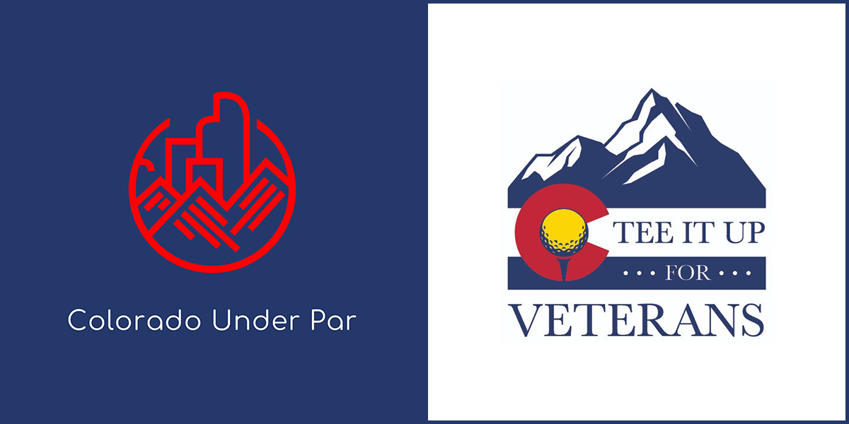 Colorado Under Par logo and Tee It Up For Veterans charity golf event logo